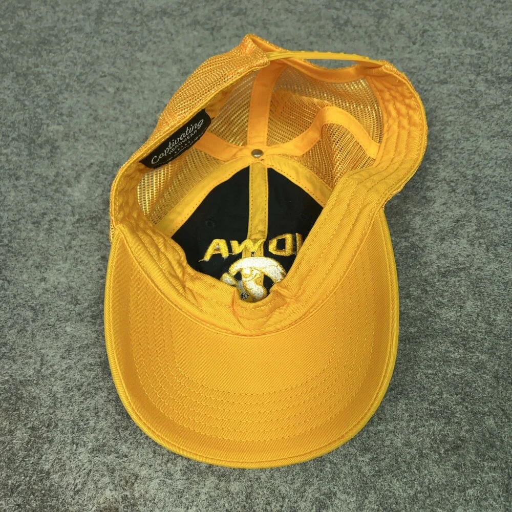 Iowa‎ Hawkeyes Hat Cap Snap Back Mens Black Yellow NCAA Football Trucker Mesh